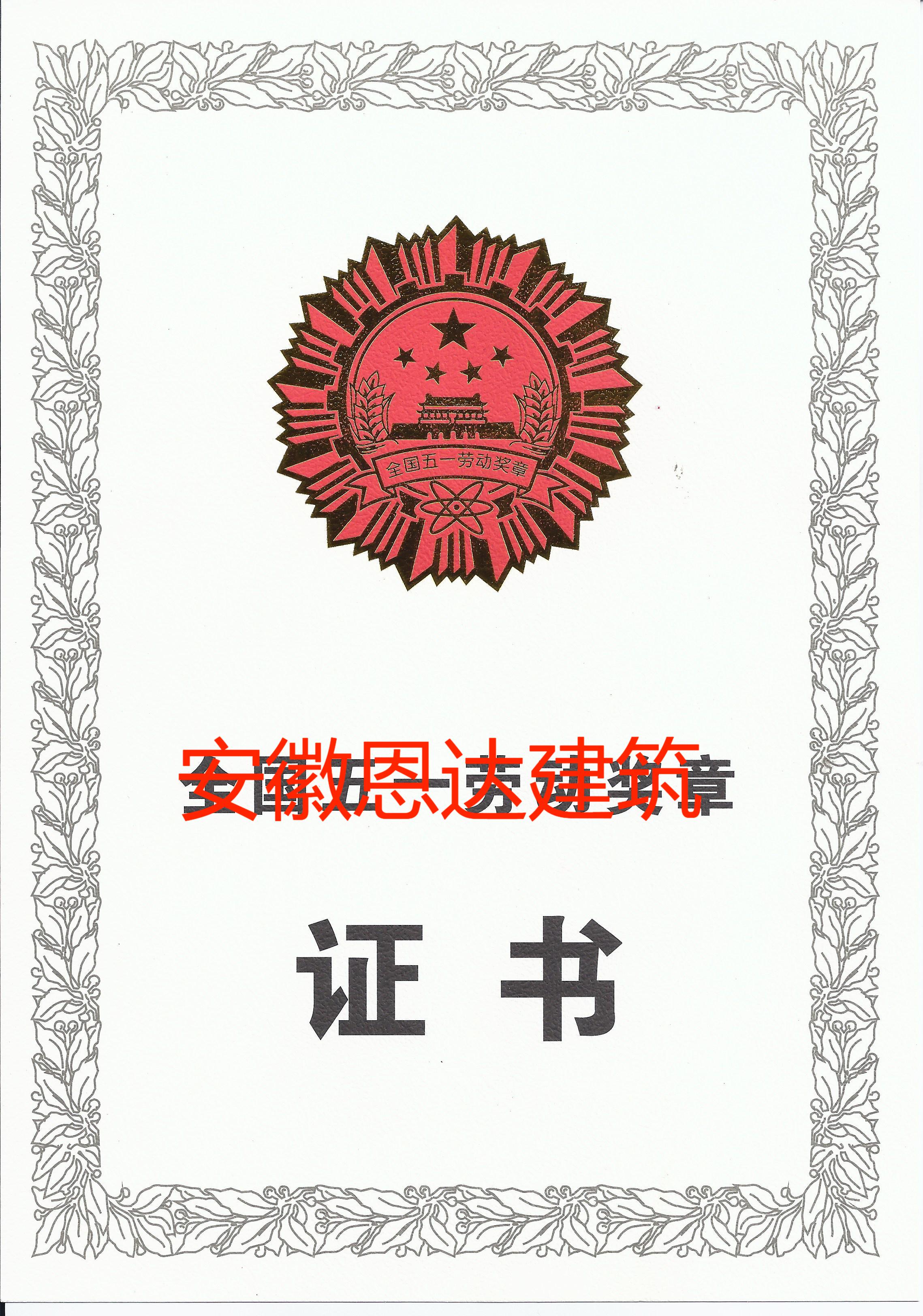 全國總工會(huì)授予施大平同志“全國五一勞動(dòng)獎(jiǎng)”